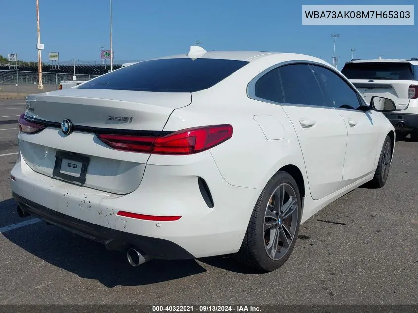 2021 BMW 228I Gran Coupe VIN: WBA73AK08M7H65303 Lot: 40322021