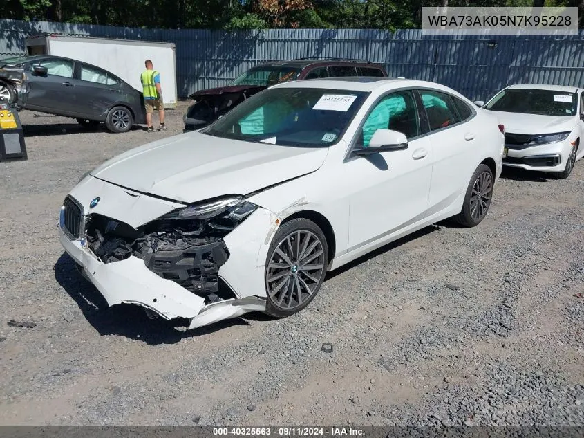 2022 BMW 228 Gran Coupe I xDrive VIN: WBA73AK05N7K95228 Lot: 40325563