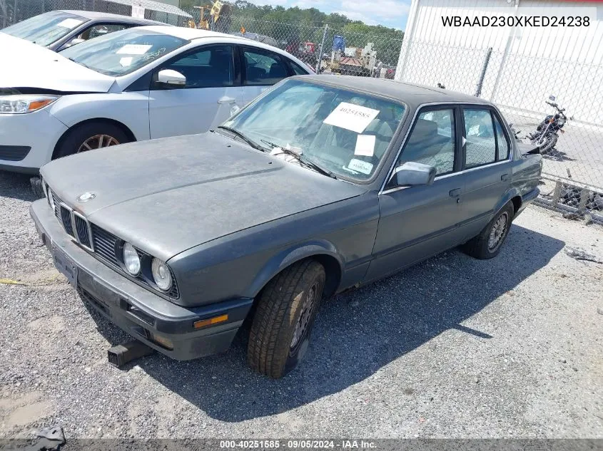 1989 BMW 325 I Automatic VIN: WBAAD230XKED24238 Lot: 40251585