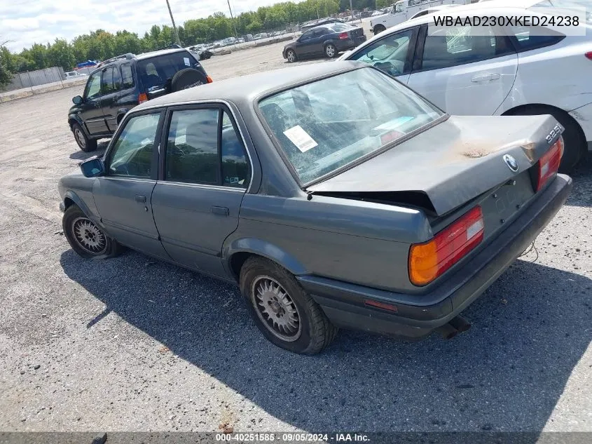 1989 BMW 325 I Automatic VIN: WBAAD230XKED24238 Lot: 40251585