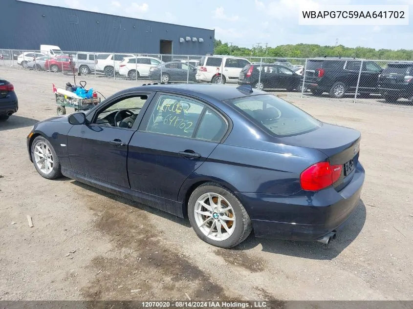 2010 BMW 3 Series VIN: WBAPG7C59AA641702 Lot: 12070020