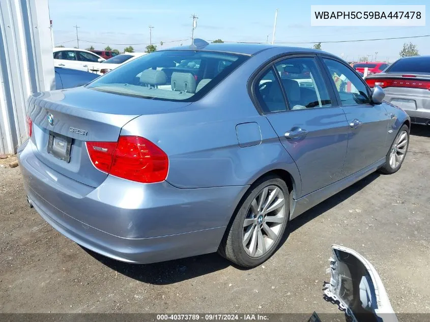 2011 BMW 328I VIN: WBAPH5C59BA447478 Lot: 40373789