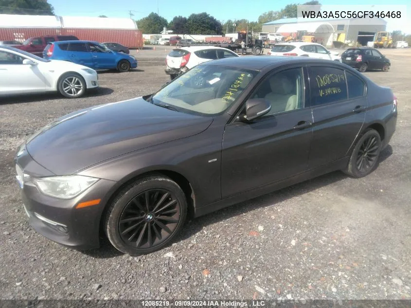 2012 BMW 3 Series VIN: WBA3A5C56CF346468 Lot: 12085219