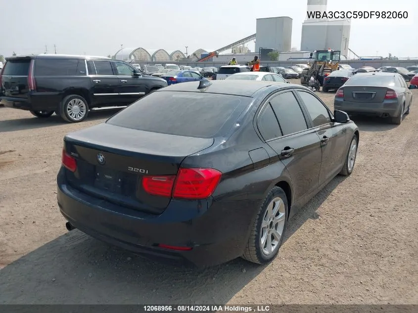 2013 BMW 3 Series VIN: WBA3C3C59DF982060 Lot: 12068956