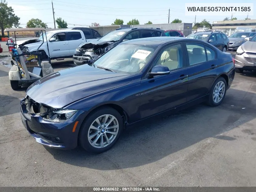 2016 BMW 320I xDrive VIN: WBA8E5G57GNT41585 Lot: 40360632