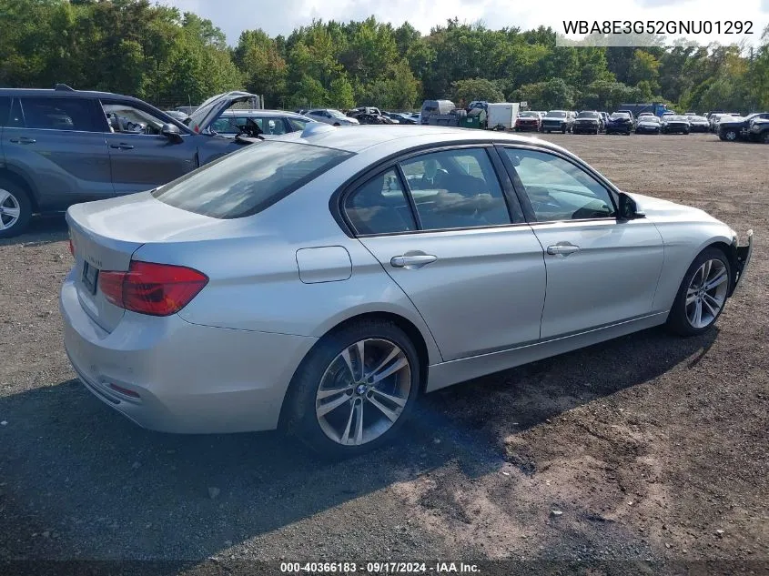 2016 BMW 328I xDrive VIN: WBA8E3G52GNU01292 Lot: 40366183