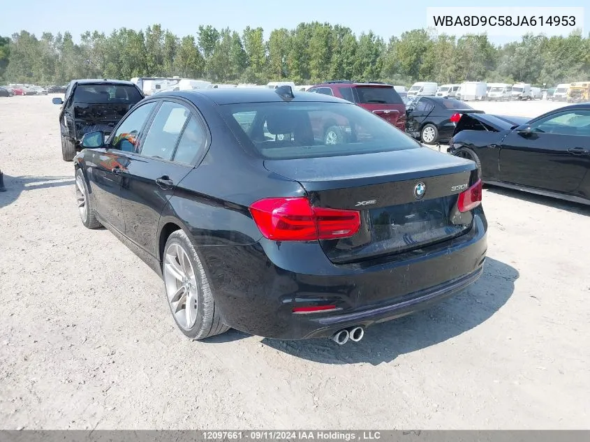 2018 BMW 3 Series VIN: WBA8D9C58JA614953 Lot: 12097661