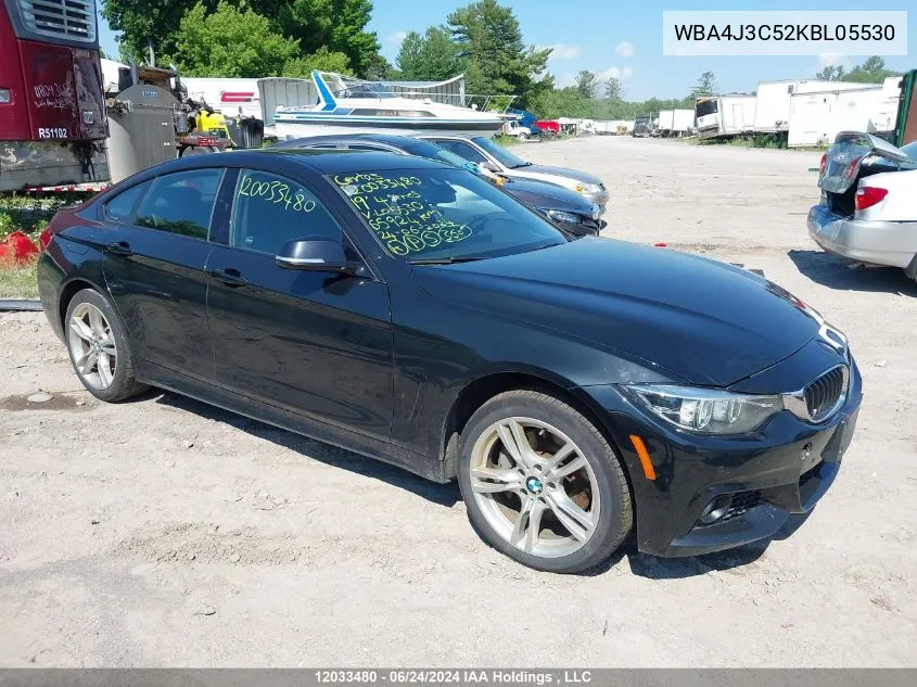 2019 BMW 4 Series VIN: WBA4J3C52KBL05530 Lot: 12033480