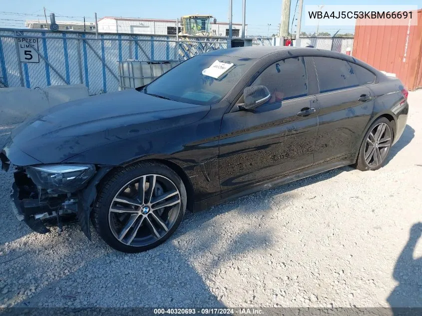 2019 BMW 440I Gran Coupe VIN: WBA4J5C53KBM66691 Lot: 40320693