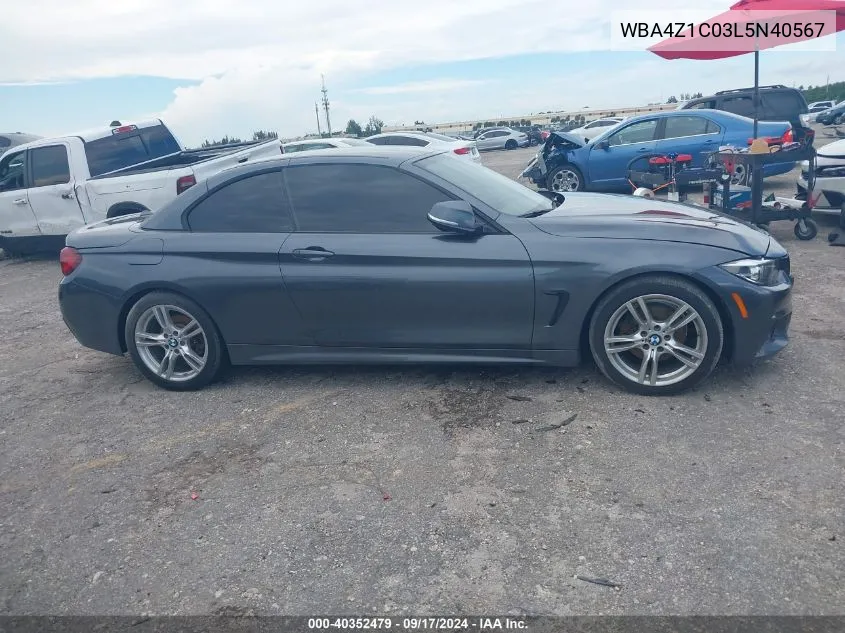 2020 BMW 430I VIN: WBA4Z1C03L5N40567 Lot: 40352479