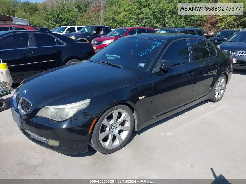 2008 BMW 535I VIN: WBANW13588CZ77377 Lot: 40353726