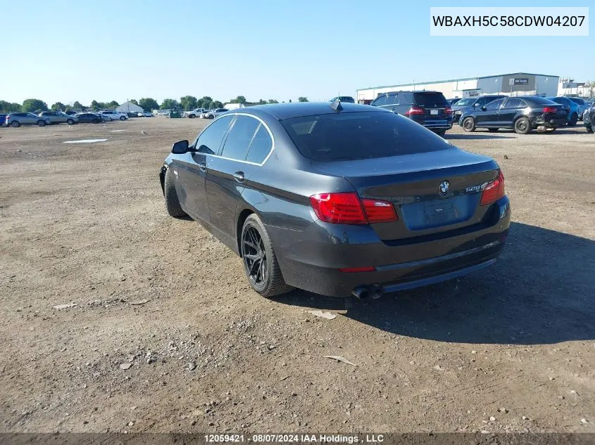 2012 BMW 5 Series VIN: WBAXH5C58CDW04207 Lot: 12059421