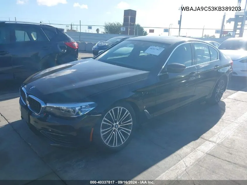 2019 BMW 530E Iperformance VIN: WBAJA9C53KB389203 Lot: 40337817