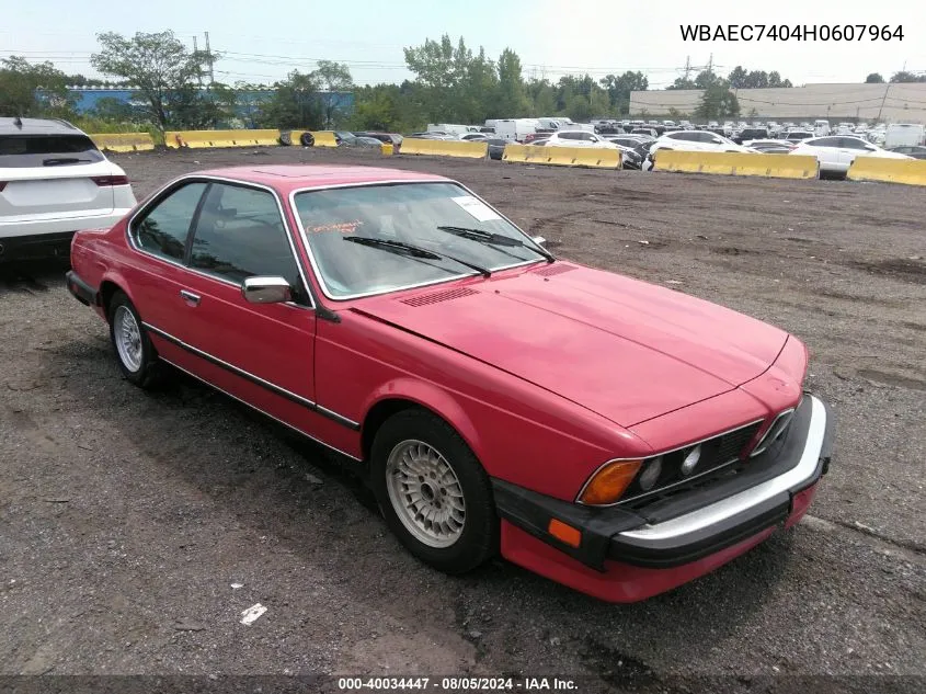 WBAEC7404H0607964 1987 BMW 635 Csi