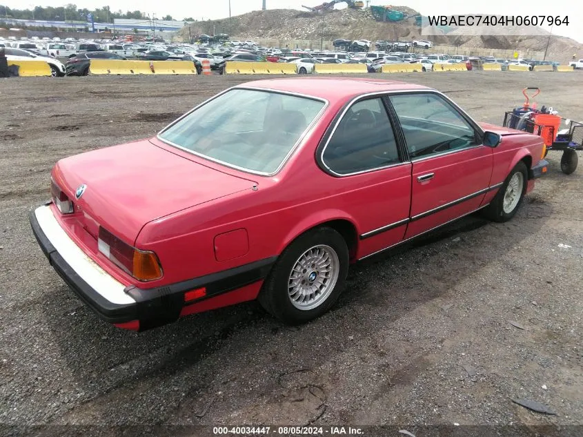 WBAEC7404H0607964 1987 BMW 635 Csi