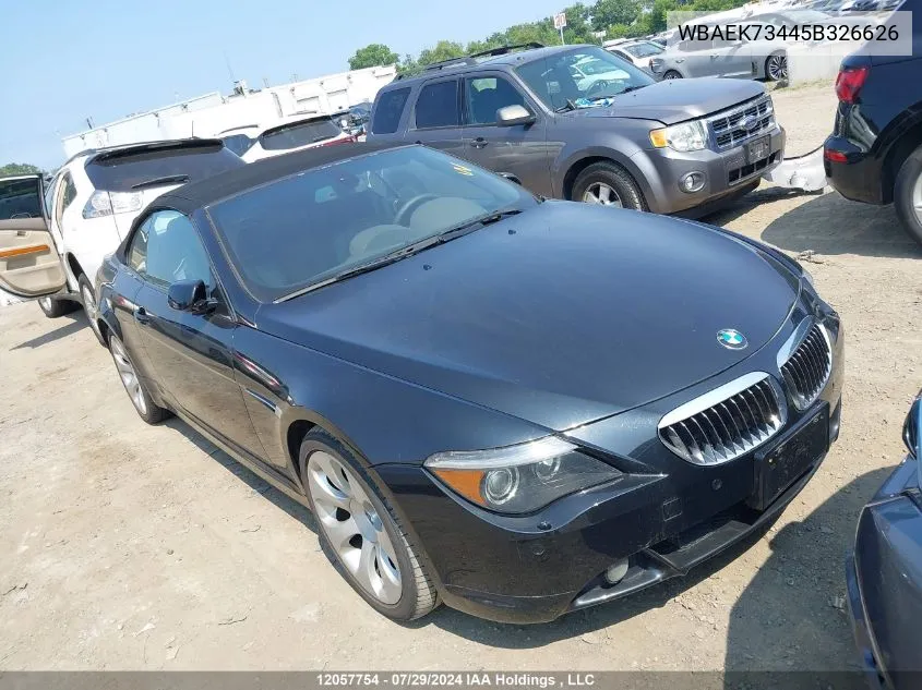 2005 BMW 645 Ci Automatic VIN: WBAEK73445B326626 Lot: 12057754