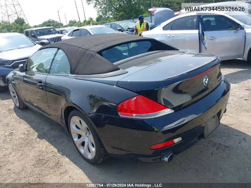 2005 BMW 645 Ci Automatic VIN: WBAEK73445B326626 Lot: 12057754