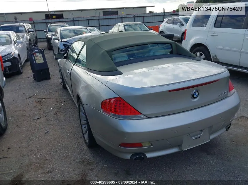 WBAEK13476CN75429 2006 BMW 650I