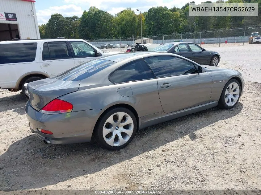 2007 BMW 650I VIN: WBAEH13547CR52629 Lot: 40286564