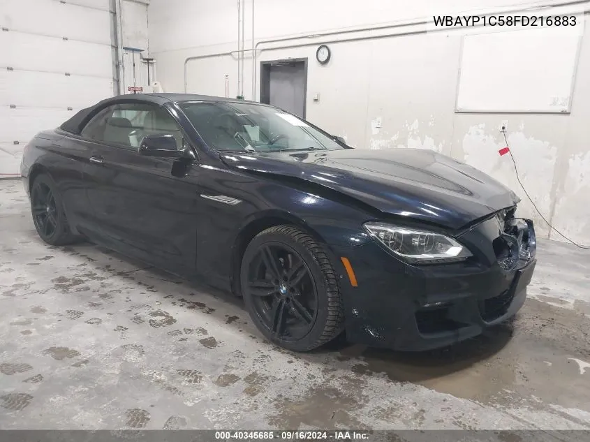 2015 BMW 650I xDrive VIN: WBAYP1C58FD216883 Lot: 40345685