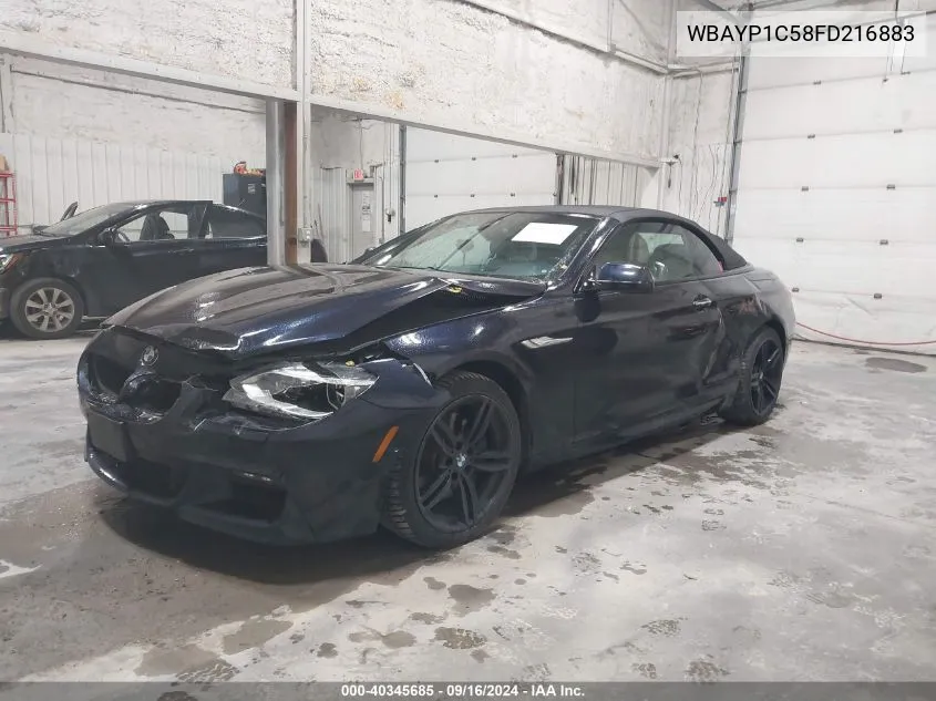 2015 BMW 650I xDrive VIN: WBAYP1C58FD216883 Lot: 40345685