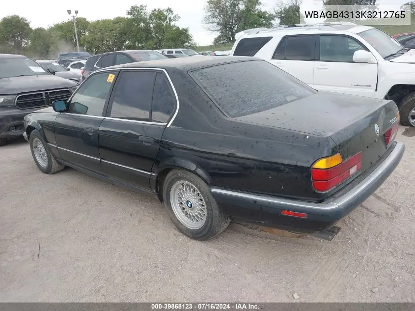 1989 BMW 735 I Automatic VIN: WBAGB4313K3212765 Lot: 39868123