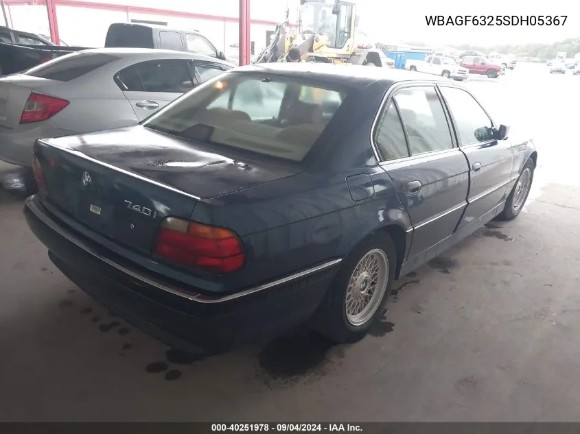 1995 BMW 740 I Automatic VIN: WBAGF6325SDH05367 Lot: 40251978