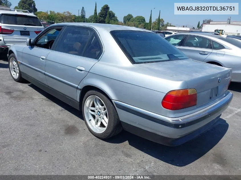 1996 BMW 740 Il VIN: WBAGJ8320TDL36751 Lot: 40224931