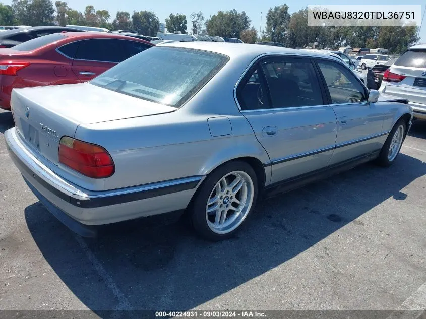 1996 BMW 740 Il VIN: WBAGJ8320TDL36751 Lot: 40224931