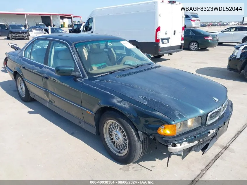 1998 BMW 740Ia VIN: WBAGF8323WDL52044 Lot: 40038384