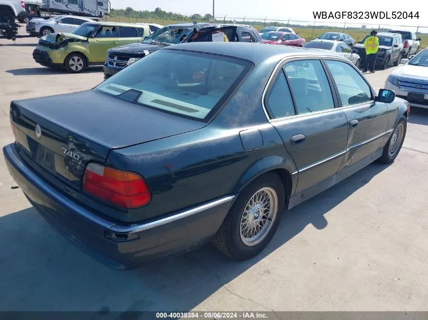 1998 BMW 740Ia VIN: WBAGF8323WDL52044 Lot: 40038384