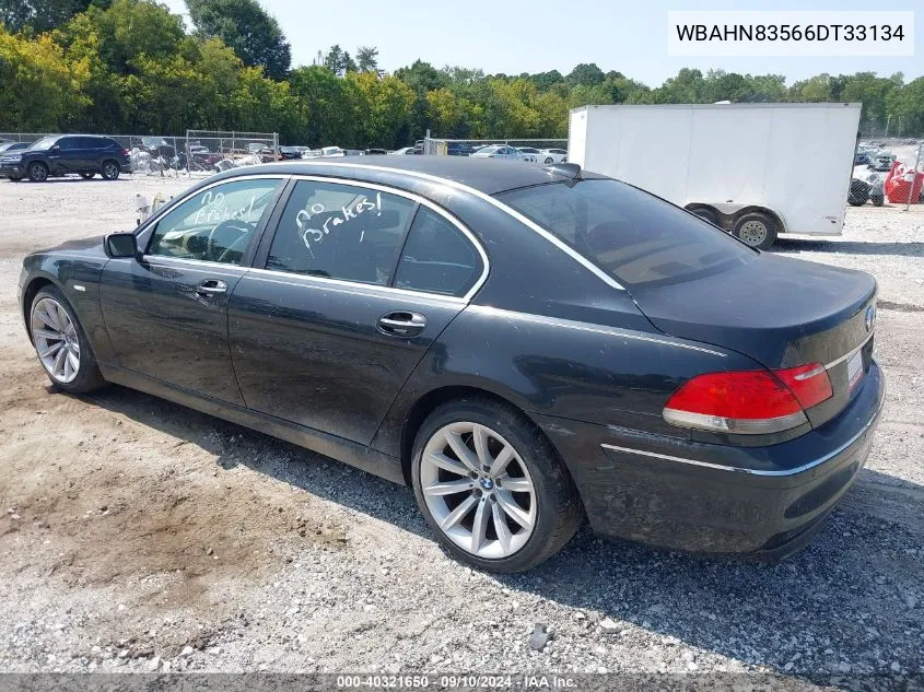 2006 BMW 750Li VIN: WBAHN83566DT33134 Lot: 40321650