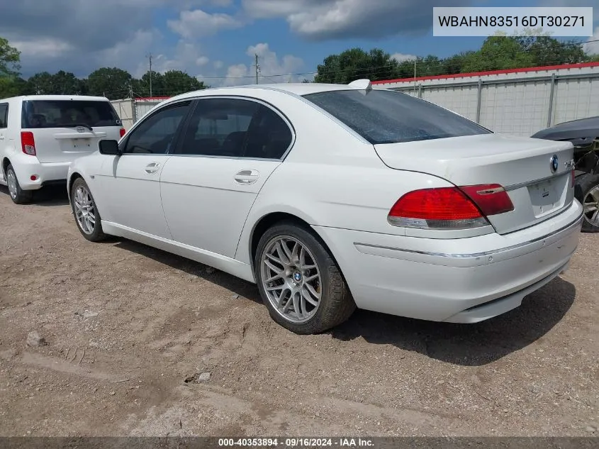 2006 BMW 750Li VIN: WBAHN83516DT30271 Lot: 40353894