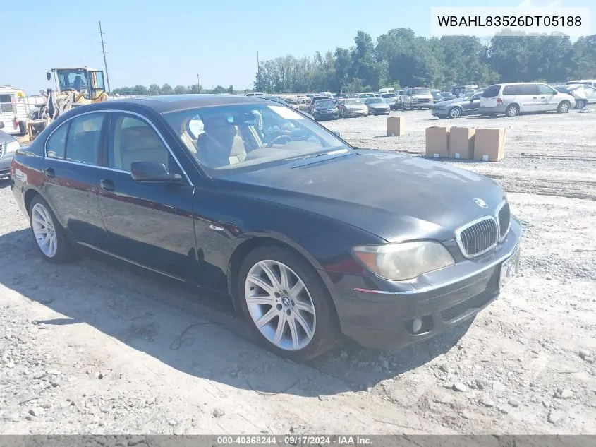 2006 BMW 750I VIN: WBAHL83526DT05188 Lot: 40368244