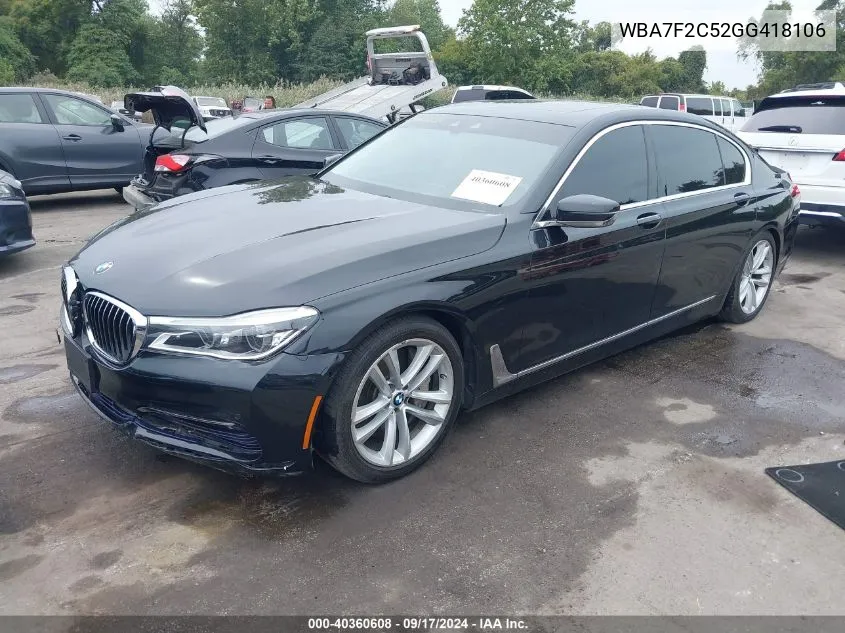 WBA7F2C52GG418106 2016 BMW 750I xDrive