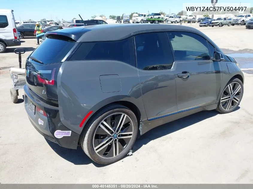 2015 BMW I3 Base W/Range Extender VIN: WBY1Z4C57FV504497 Lot: 40145351