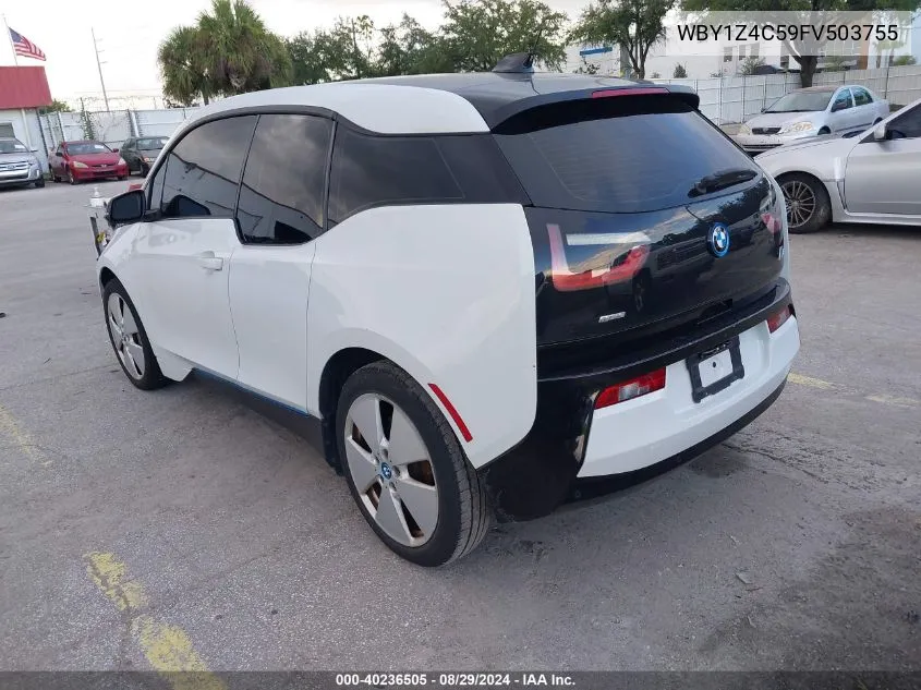 2015 BMW I3 Base W/Range Extender VIN: WBY1Z4C59FV503755 Lot: 40236505