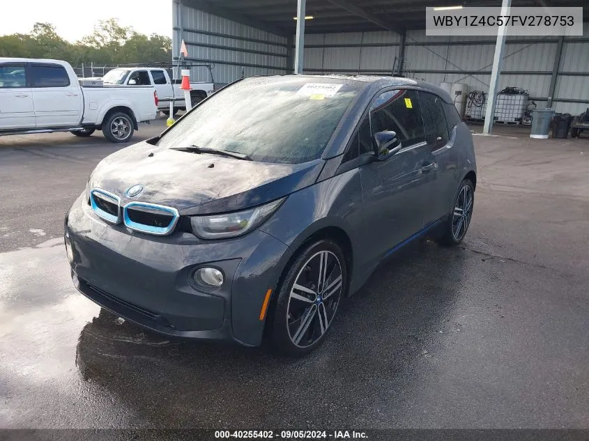 2015 BMW I3 Base W/Range Extender VIN: WBY1Z4C57FV278753 Lot: 40255402