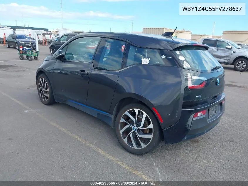 2015 BMW I3 Base W/Range Extender VIN: WBY1Z4C55FV278637 Lot: 40293566