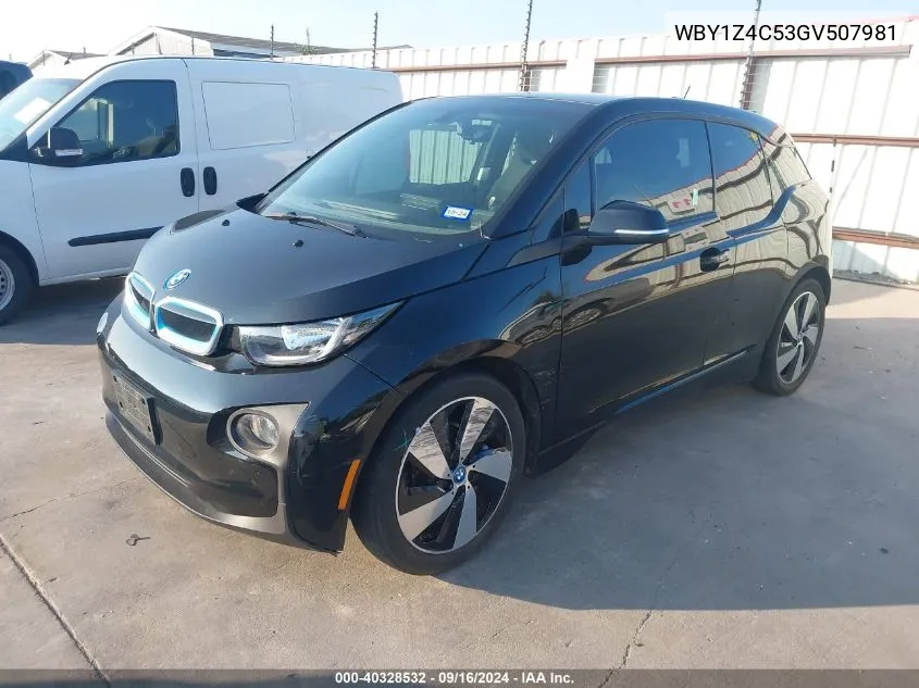 2016 BMW I3 Base W/Range Extender VIN: WBY1Z4C53GV507981 Lot: 40328532