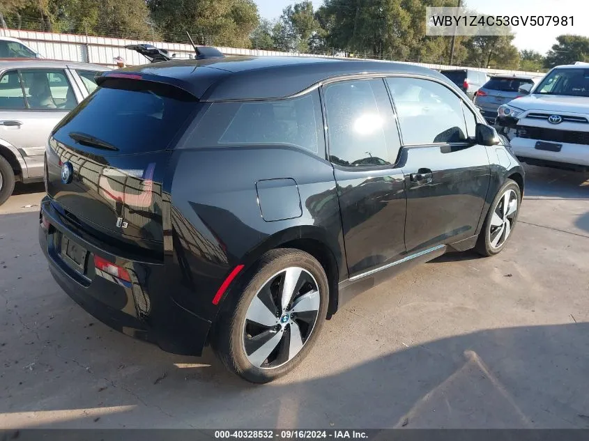 2016 BMW I3 Base W/Range Extender VIN: WBY1Z4C53GV507981 Lot: 40328532