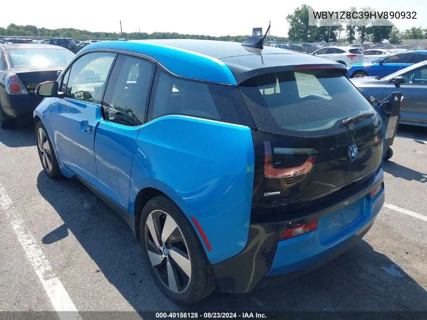 2017 BMW I3 94 Ah W/Range Extender VIN: WBY1Z8C39HV890932 Lot: 40156128