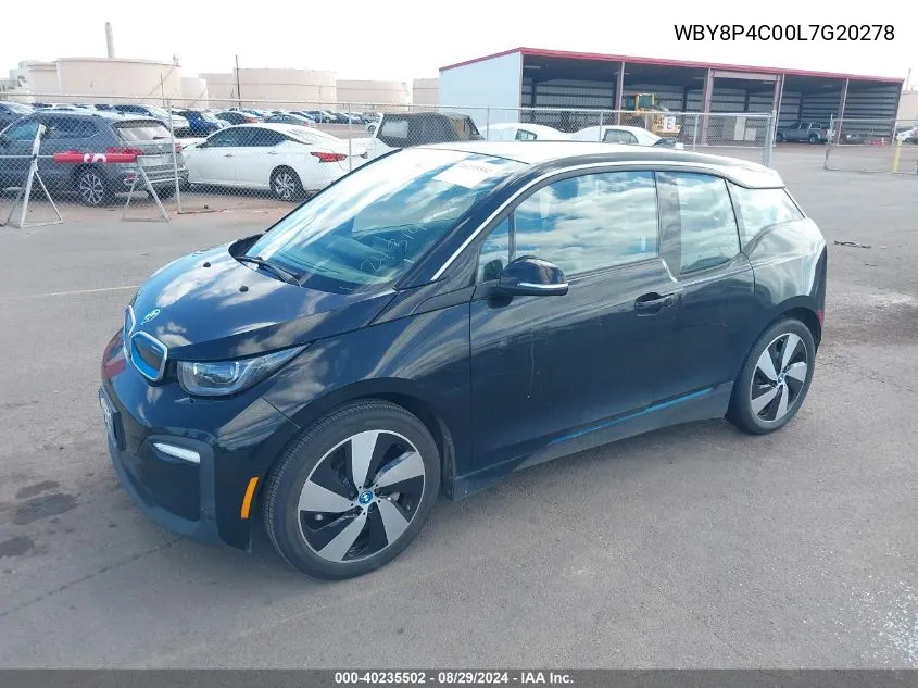 2020 BMW I3 120Ah W/Range Extender VIN: WBY8P4C00L7G20278 Lot: 40235502