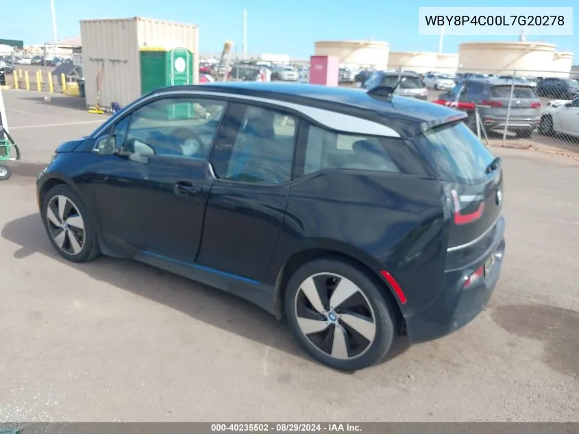 2020 BMW I3 120Ah W/Range Extender VIN: WBY8P4C00L7G20278 Lot: 40235502