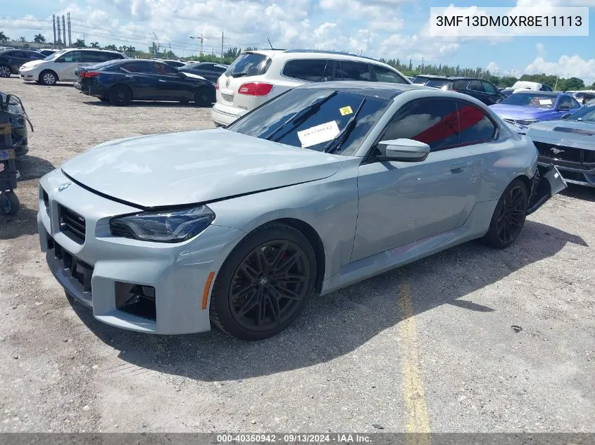 2024 BMW M2 VIN: 3MF13DM0XR8E11113 Lot: 40350942