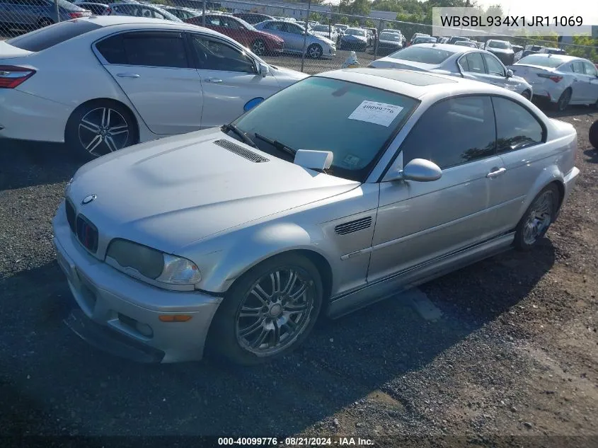 2001 BMW M3 Ci VIN: WBSBL934X1JR11069 Lot: 40099776