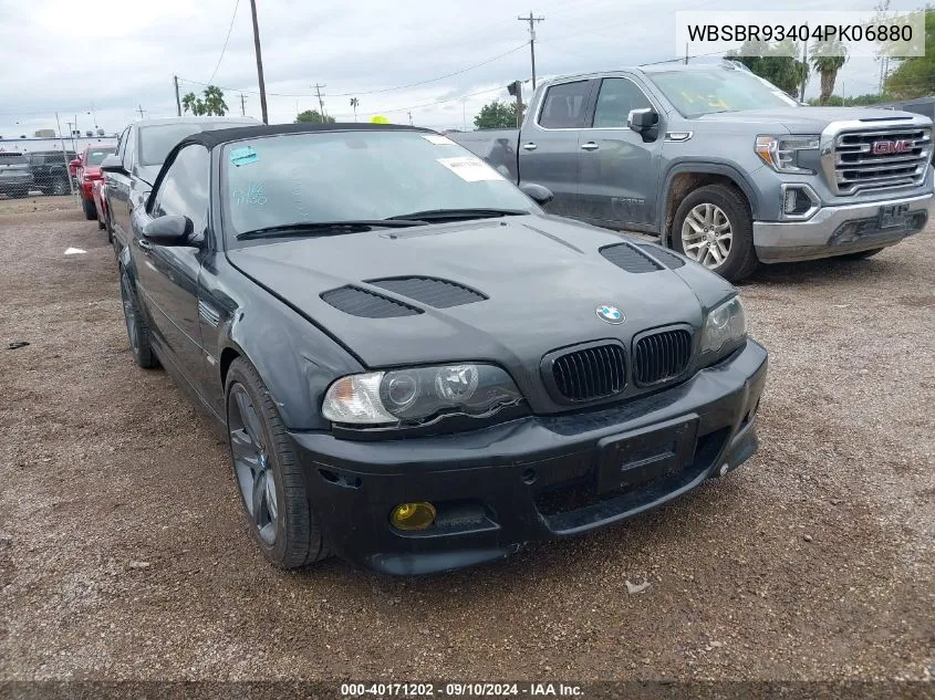 2004 BMW M3 VIN: WBSBR93404PK06880 Lot: 40171202