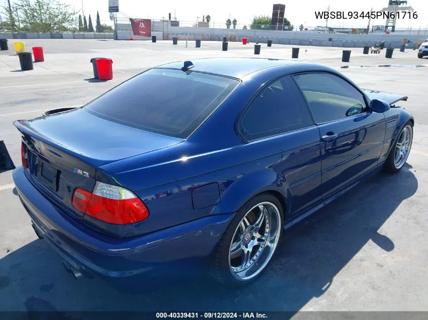 2005 BMW M3 VIN: WBSBL93445PN61716 Lot: 40339431