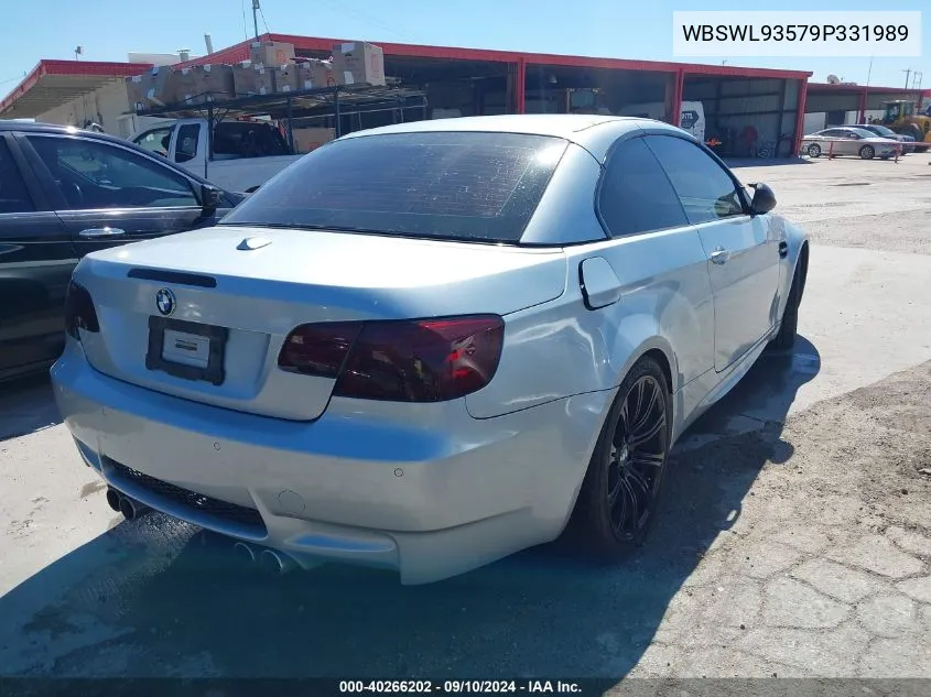 2009 BMW M3 VIN: WBSWL93579P331989 Lot: 40266202