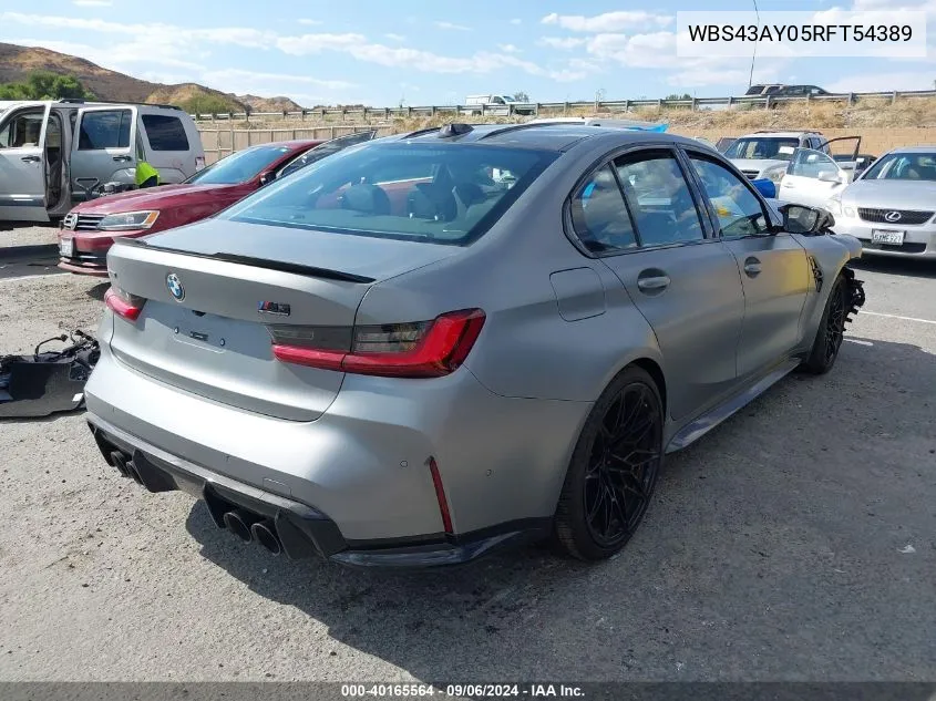 2024 BMW M3 Competition xDrive VIN: WBS43AY05RFT54389 Lot: 40165564